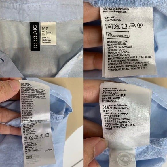 H&M Blue Lightweight Button Down Size 6 cotton - Picture 7 of 11